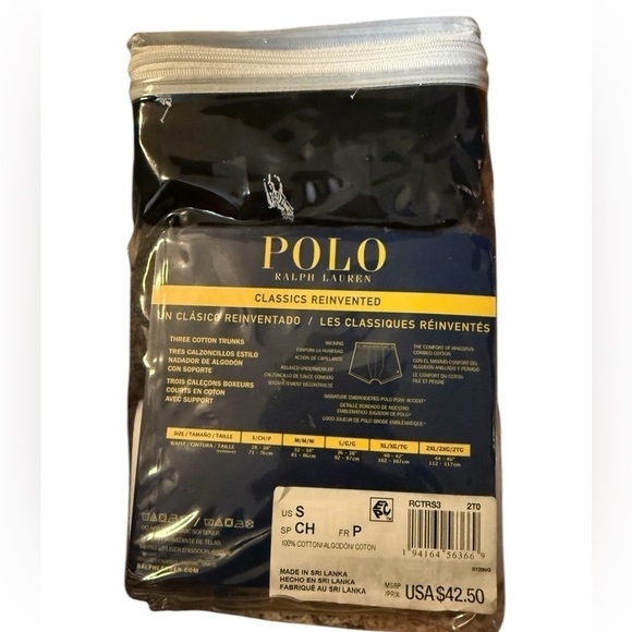 Polo Ralph Lauren Men's 100% Cotton assortment Classic Fit Trunks 3-Pack Size S - Picture 5 of 5